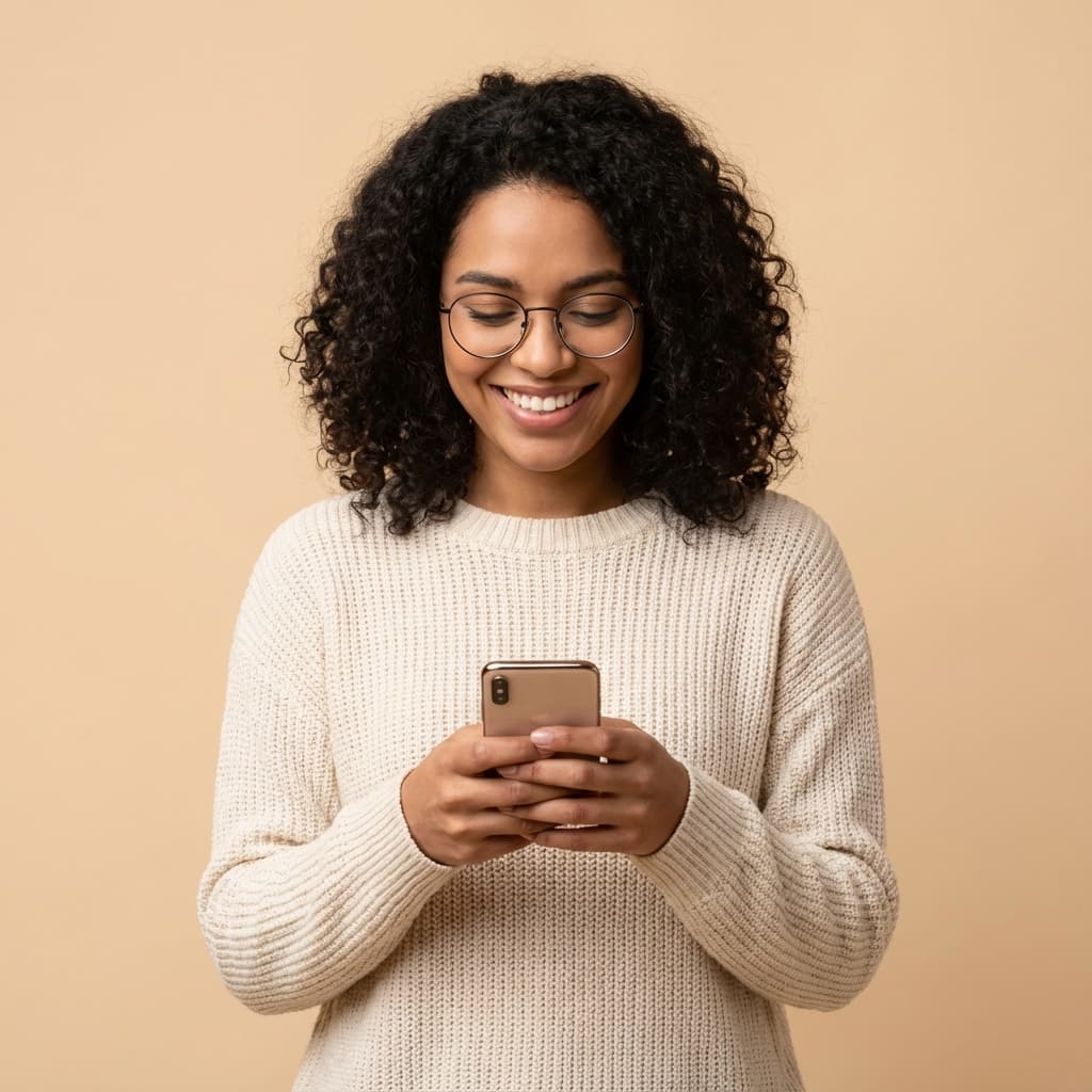 Person using WhatsApp